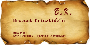 Brozsek Krisztián névjegykártya